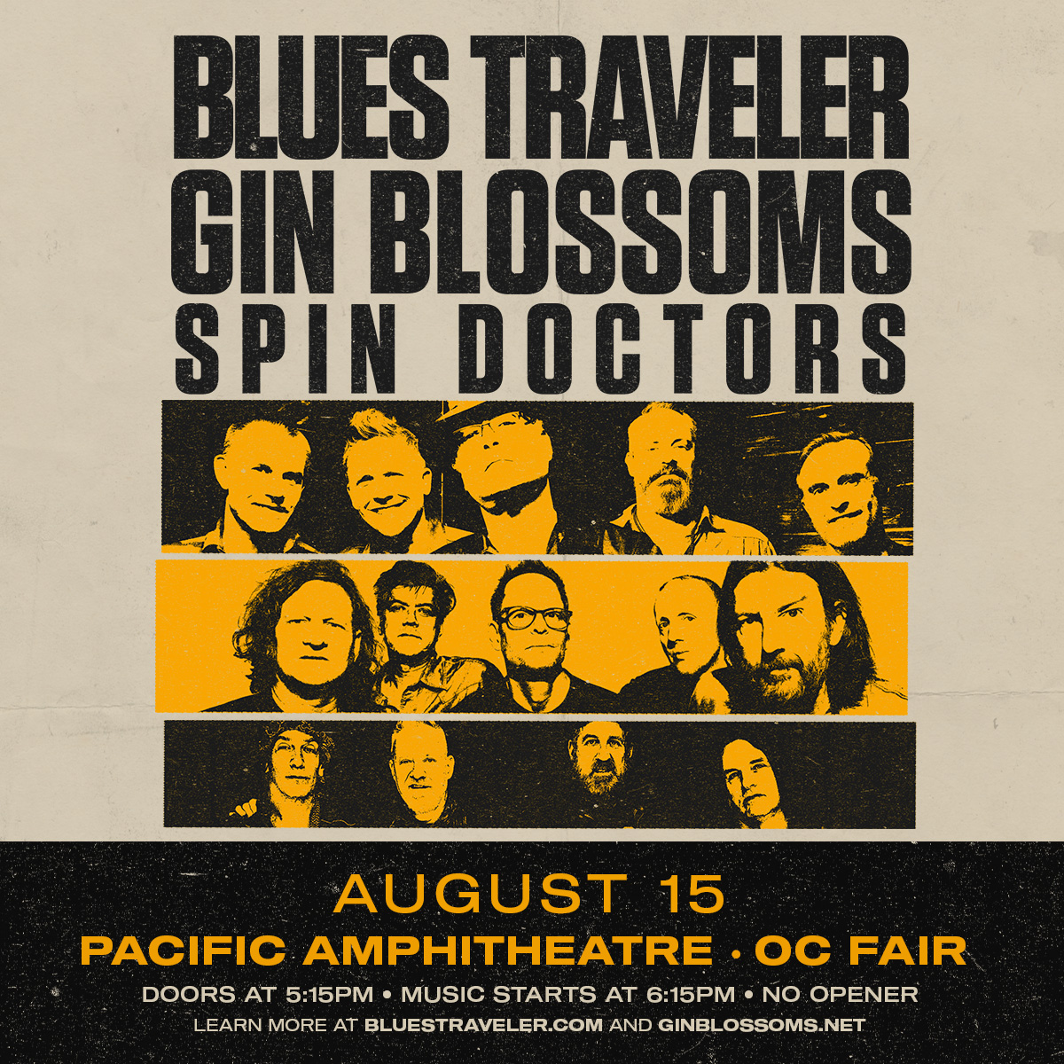 MEMBERS ONLY: Blues Traveler, Gin Blossom & Spin Doctors at Pacific Amphitheatre<br /> on Friday, August 15th